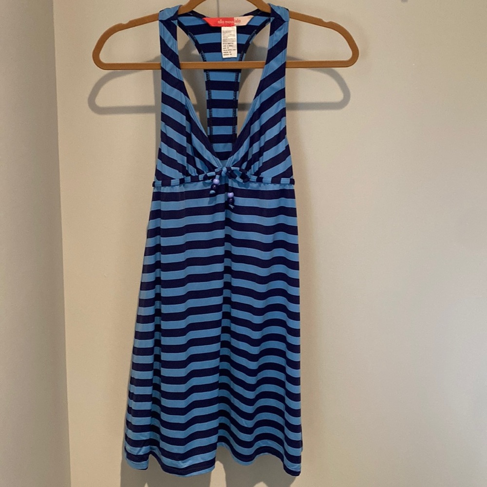 Ella Moss Blue Striped Swim Coverup